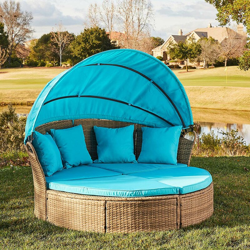 Bay Isle Home Gallo Round Patio Daybed with Cushions Wayfair